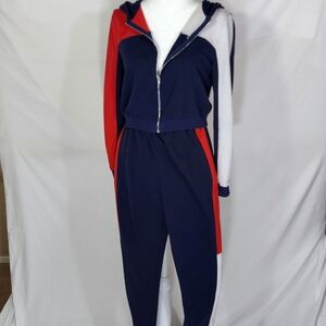 SHEIN Red and Blue Track Pants Joggers